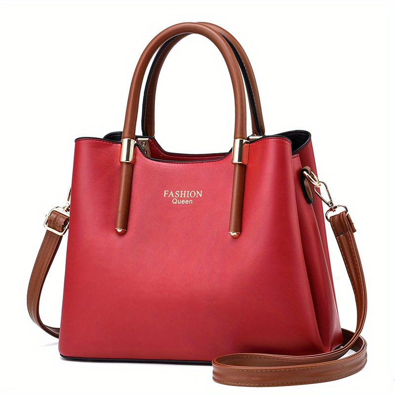 Trendy Women's Handbag - Solid Color Top Handle Crossbody for Office & Work